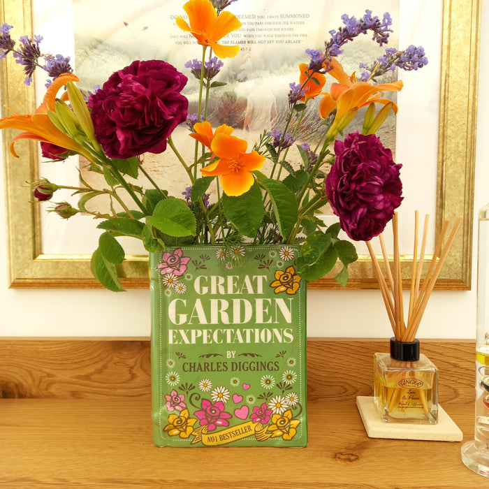 Ceramic Book Vase " Great Garden Expectations"