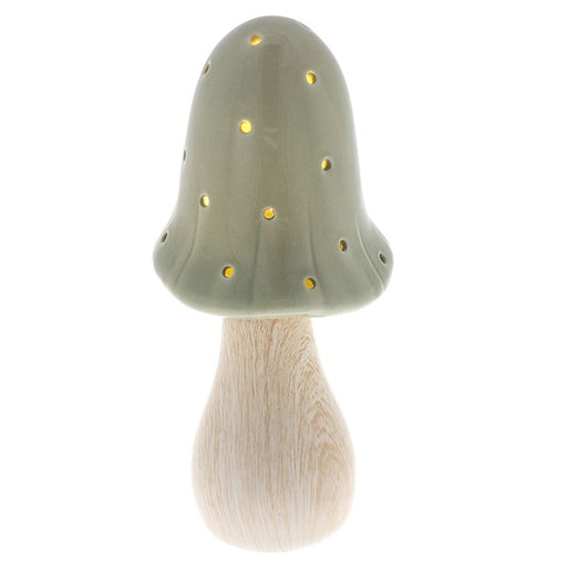 Ceramic Mushroom Glow Lamp Medium Sage