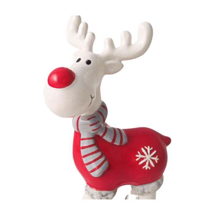 Reindeer With Sweater Ceramic Christmas Tree Decorations - 3 sizes