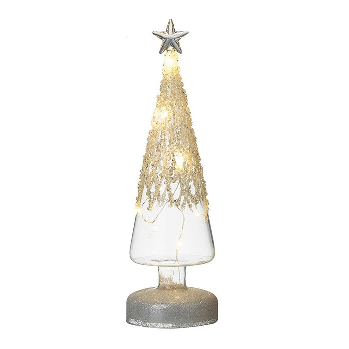 Light Up Glass Tree Sparkle Top