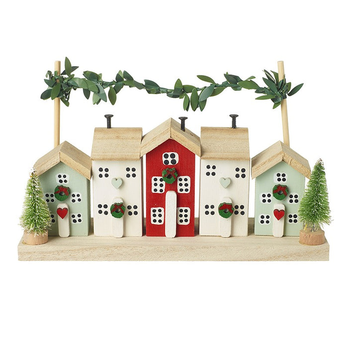 Festive Street Wooden Houses