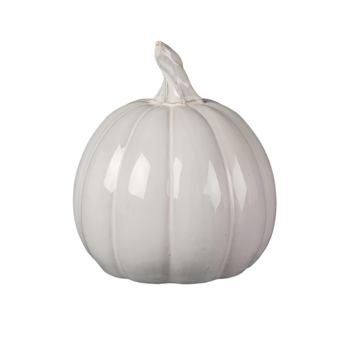 Ceramic Pumpkin Ivory - 17cm