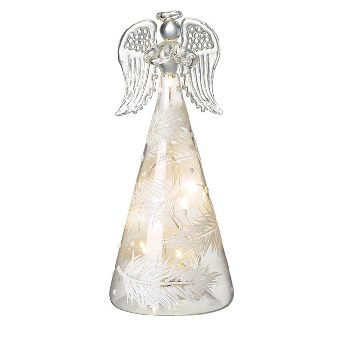 Light Up Long Feather Skirt Glass Angel