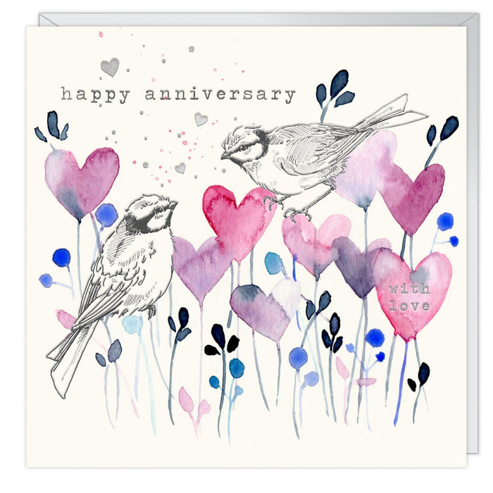 Happy Anniversary Card - Love Hearts- Art Beat