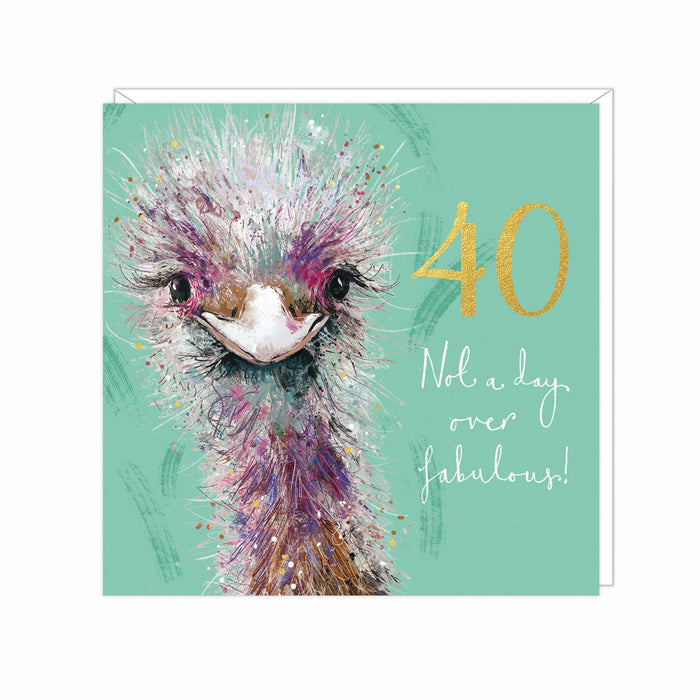 Crazy Bird Card - 40 Not a Day Over Fabulous! - Art Beat