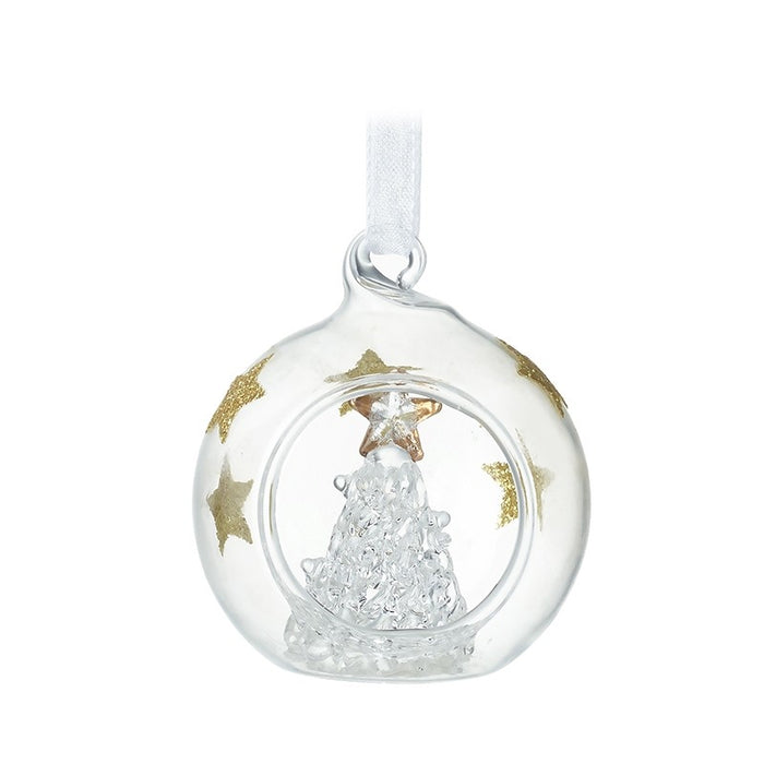 Christmas Tree Bauble - Cute Mini Glass Bauble With Tree Hanging Christmas Decoration