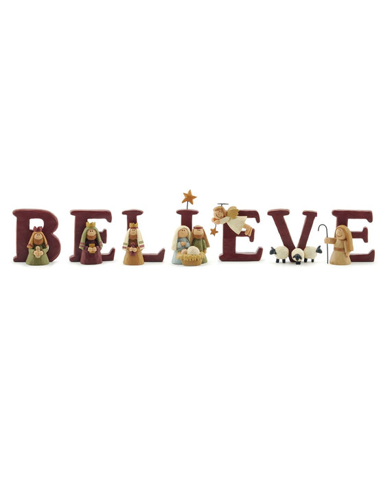 Believe Set Of Letters & Figures Nativity Scene