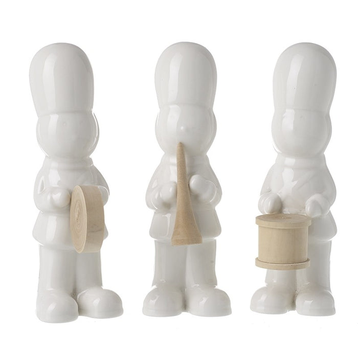 Ceramic And Wood Figures - Set of 3