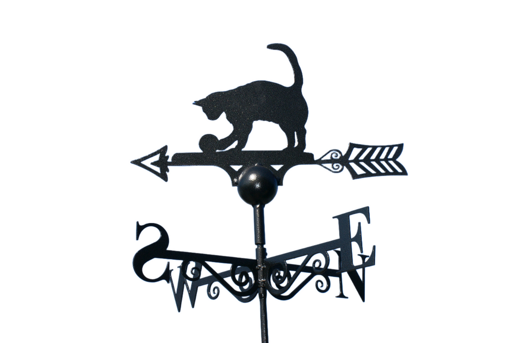 Cat Weathervane - UK Made Solid Steel