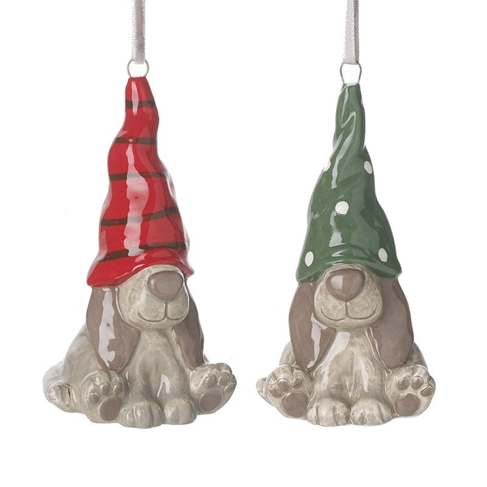 Dogs In Hats Dolomite Hanging - Set of 2