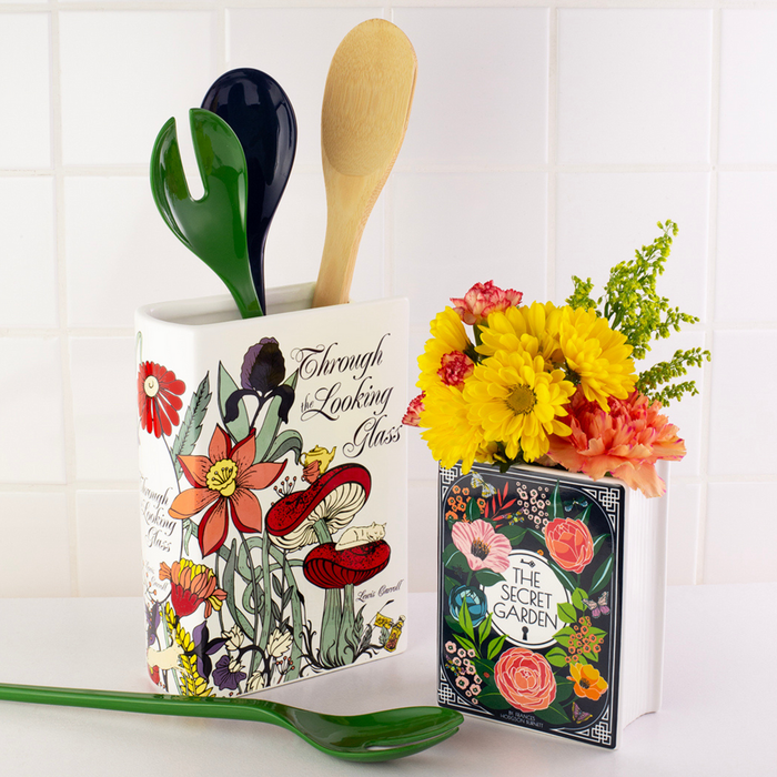 Ceramic Book Vase, Secret Garden/Colorful Bloom