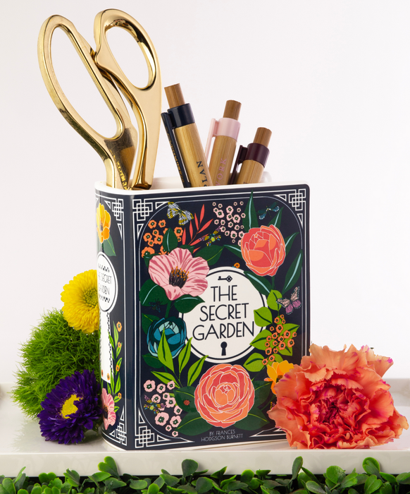 Ceramic Book Vase, Secret Garden/Colorful Bloom