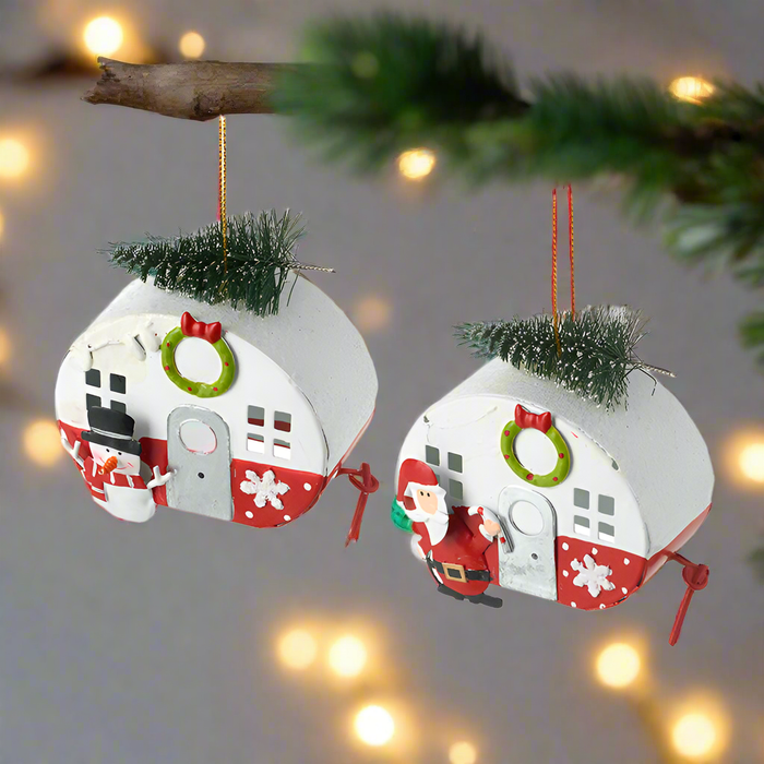 Pair of Caravan Christmas Tree Decorations