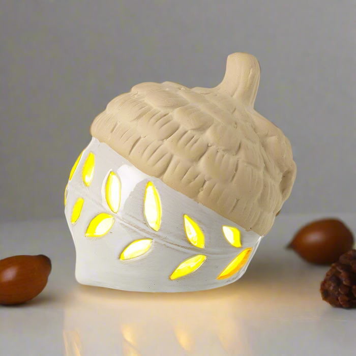 Two Tone Ceramic LED Acorn