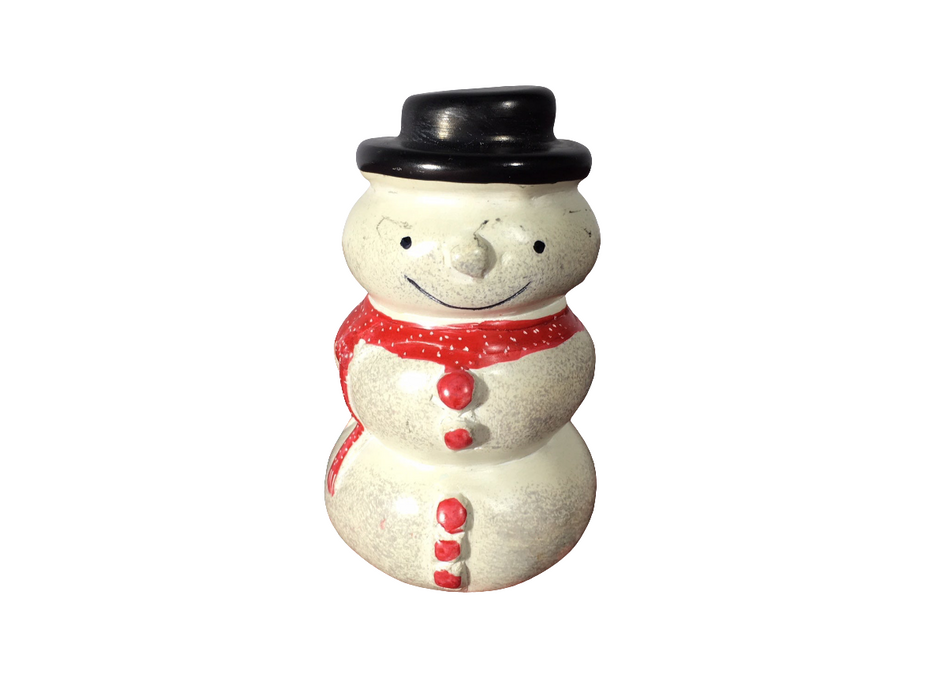 Snowman Small Natural Soapstone Ornament - 8cm