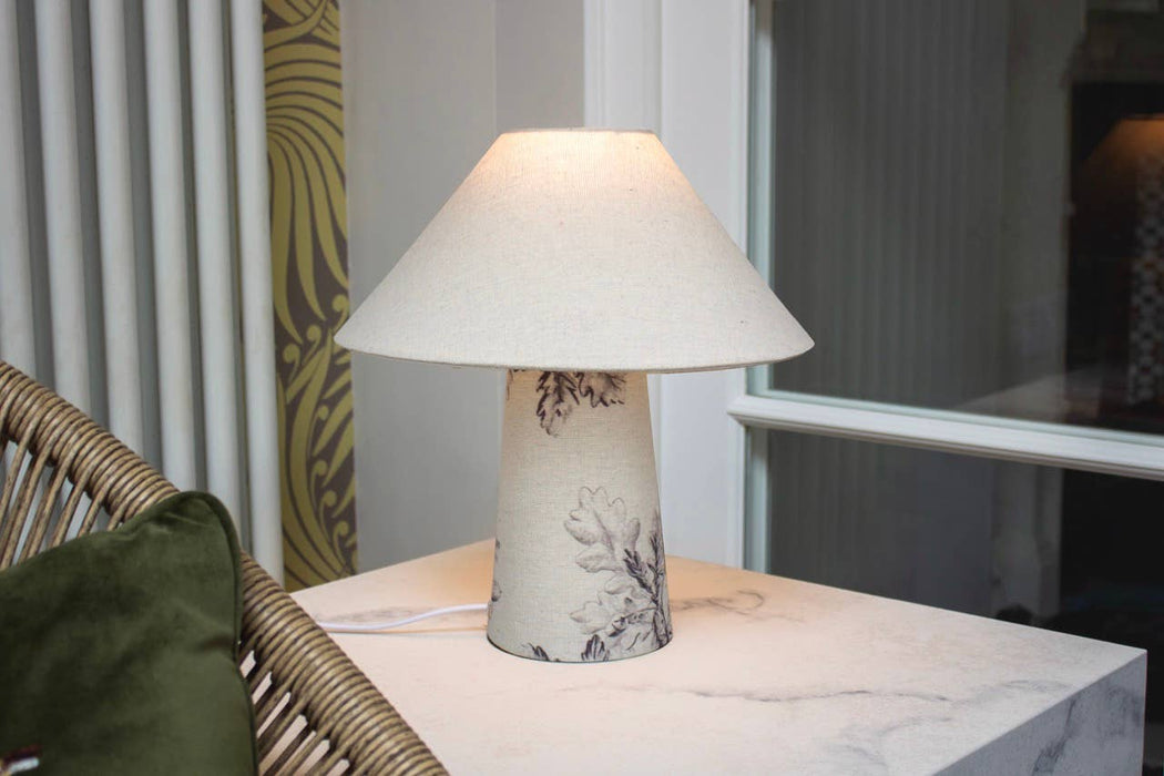 Oak Black | Fabric Lamp | With Cone Shade | 31cm