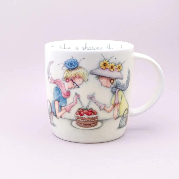 Friend Mug - Friendship is sharing the calories! - Berni Parker Bone China Mug, Designed and Made in the UK