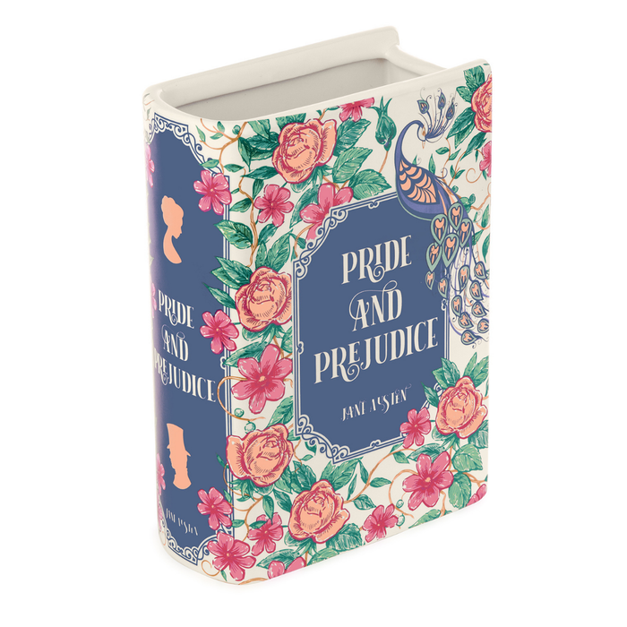 Ceramic Large Book Vase, Pride and Prejudice