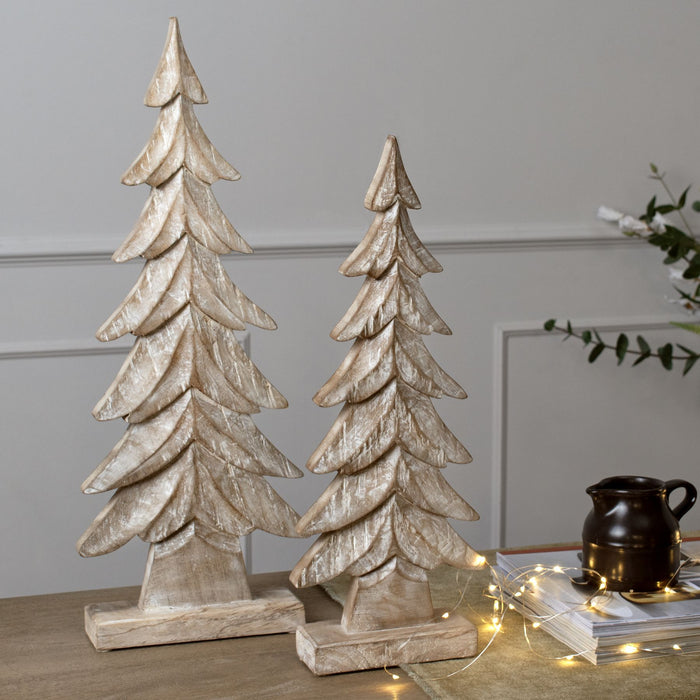 Carved Wood Christmas Tree - Two sizes