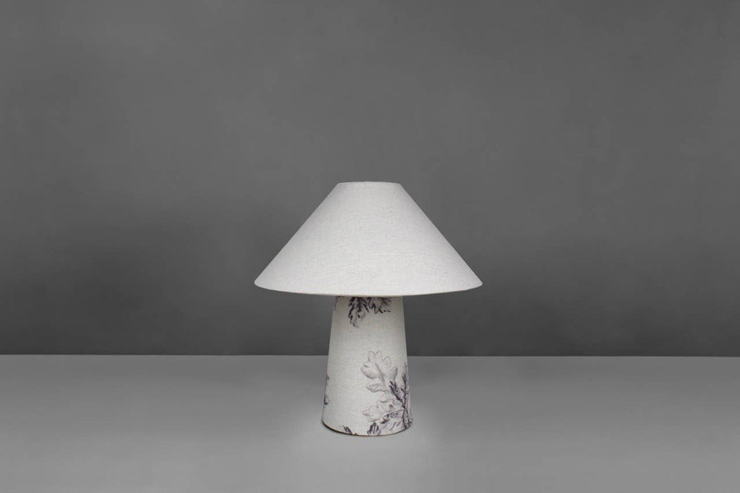 Oak Black | Fabric Lamp | With Cone Shade | 31cm