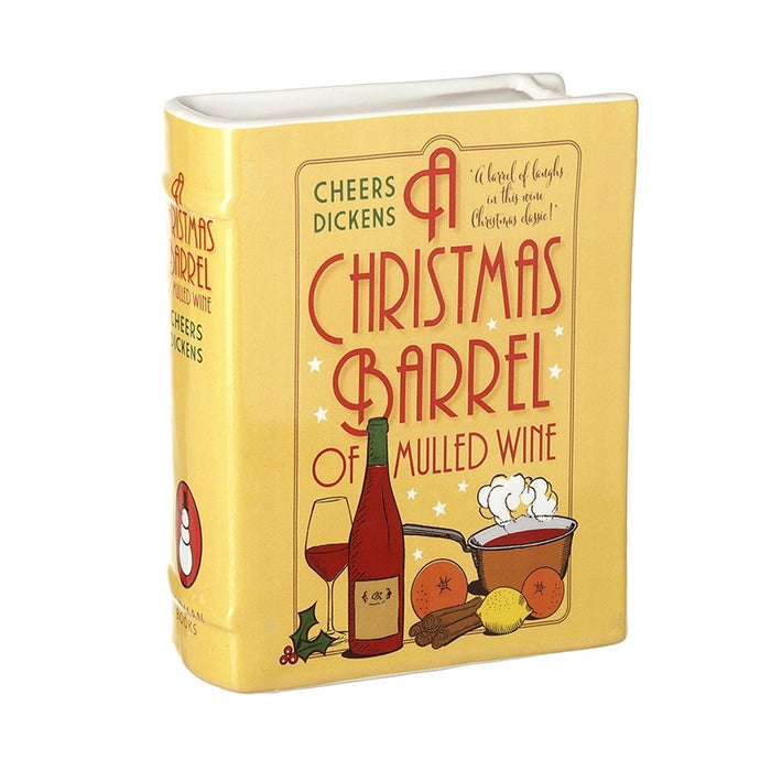 Ceramic Christmas Barrel Cook Book Vase