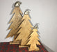 Wooden Christmas Tree Ornaments with Silver Santa Hats - 3 sizes available