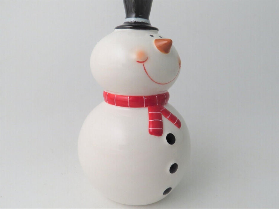 Snowman In a Hat Ceramic Christmas Decoration