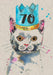 70th Birthday Cat Card