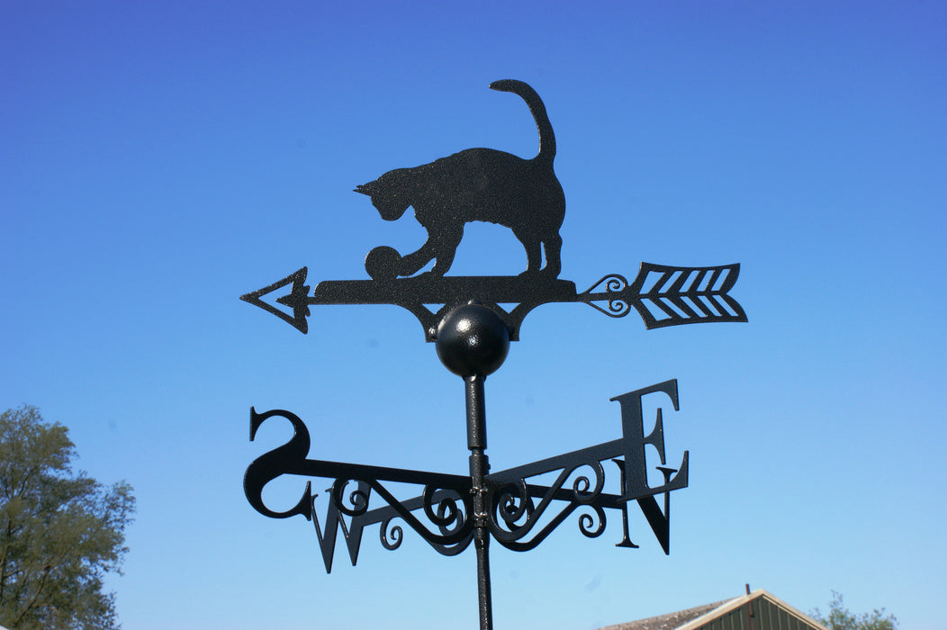 Cat Weathervane - UK Made Solid Steel