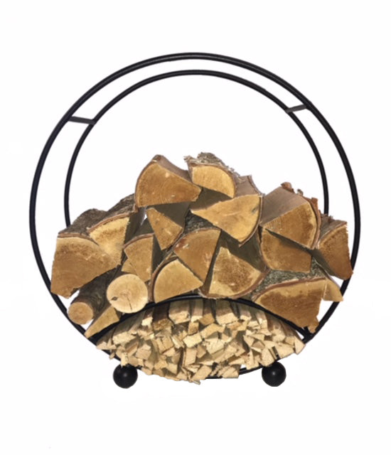 Round Log Basket - Freestanding Log Storage