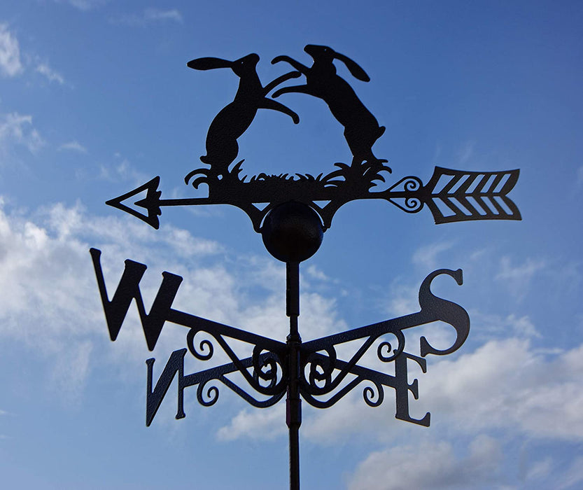 Boxing Hares Weathervane - UK Made Solid Steel