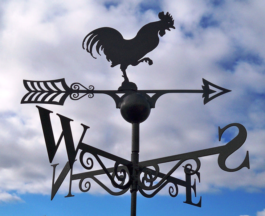 Cockerel Weathervane - UK Made Solid Steel