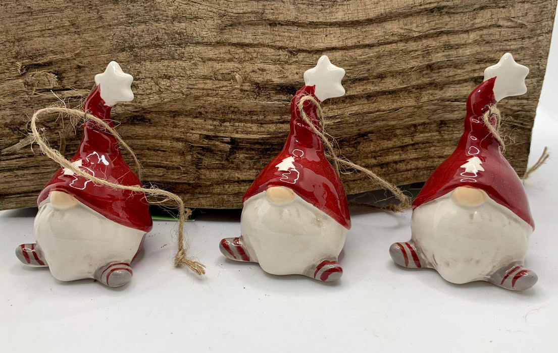 Gonks! Ceramic Hanging Christmas Tree Decorations - Set of 3