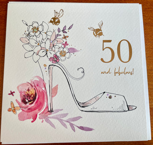 Ladies 50th Birthday Card - 50 and fabulous!