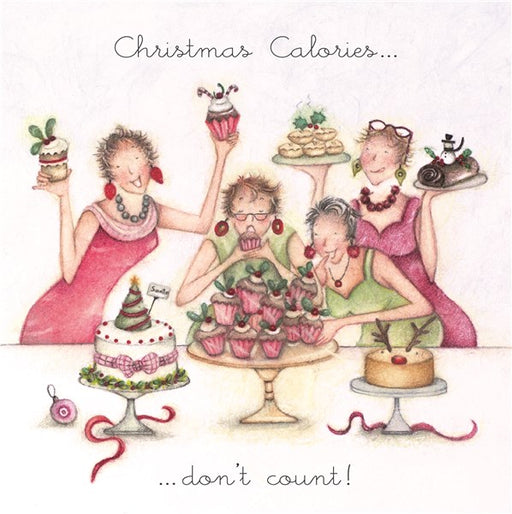 Bernie Parker Christmas Card - Christmas Calories Don't Count!